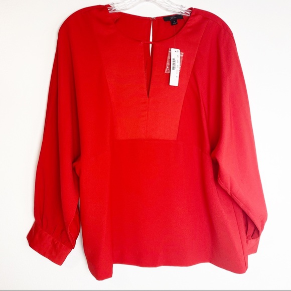 J.Crew keyhole V-neck top - Picture 1 of 7